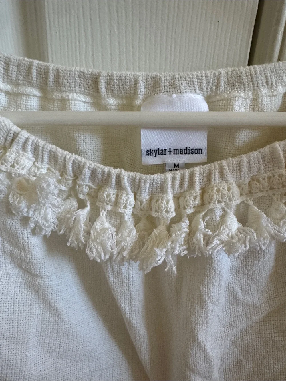 Skylar + Madison Off-Shoulder White Cropped Top - Picture 2 of 3